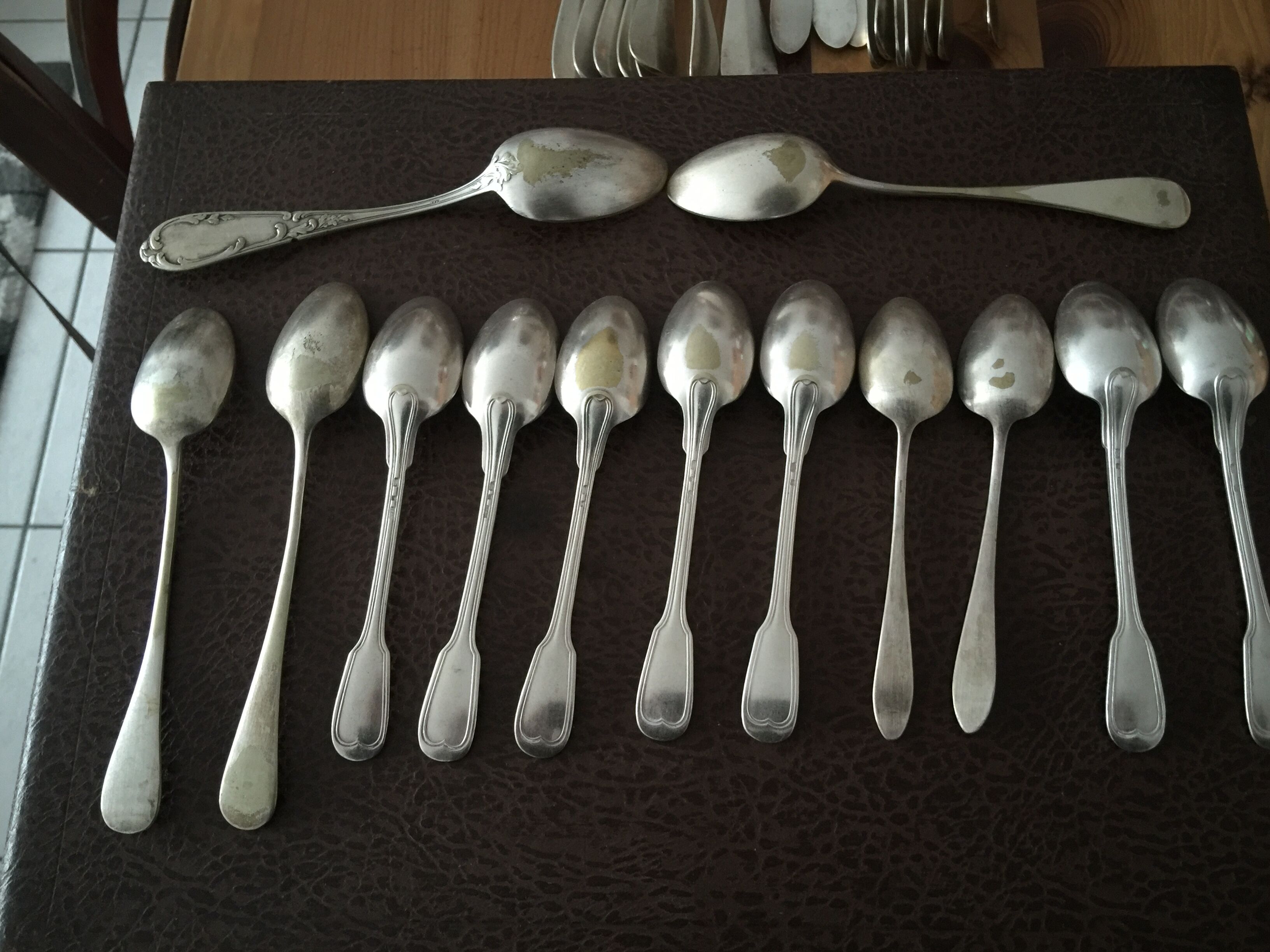 Silver metal cutlery