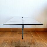 Glass and wrought iron coffee table, Italy 1960