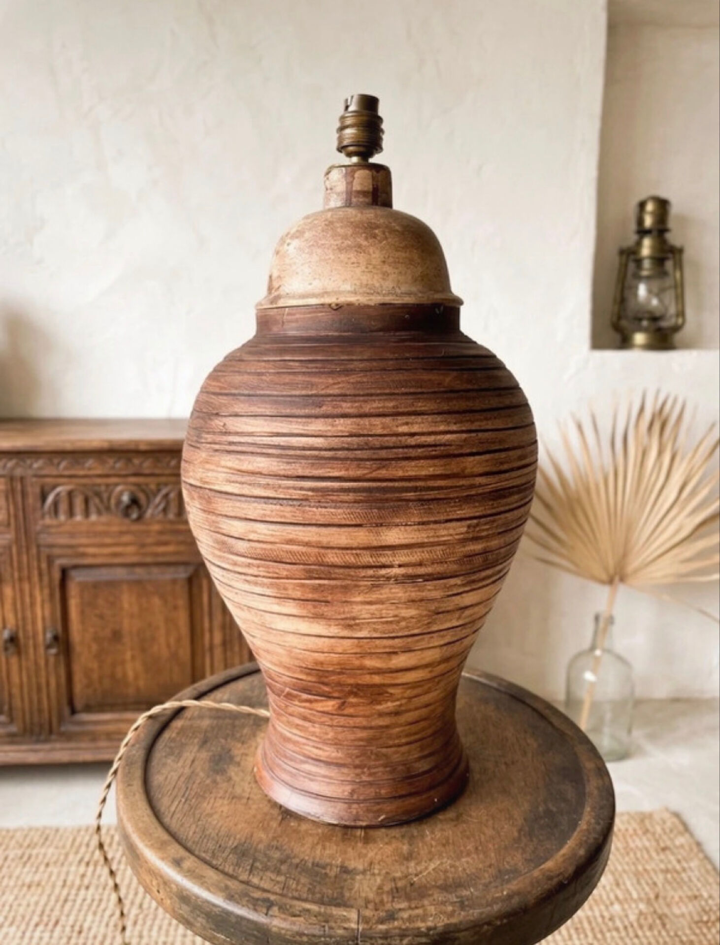 70s Jarre Lamp in Artisan Terracotta Wabi-Sabi / Mediterranean