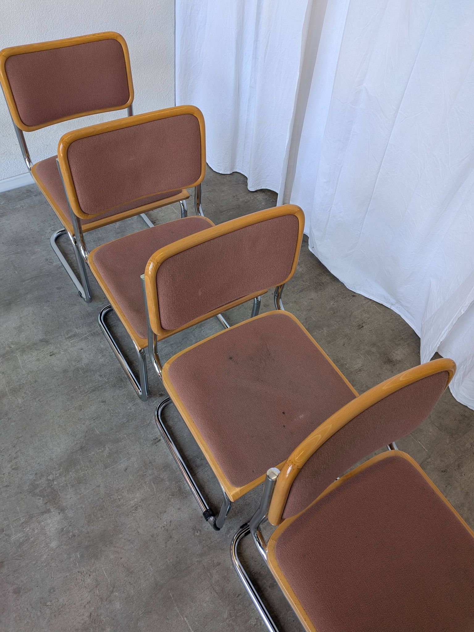 Set of 6 Vintage Cesca Chair by Bene Austria 1970s / Mid Century Chrome Din