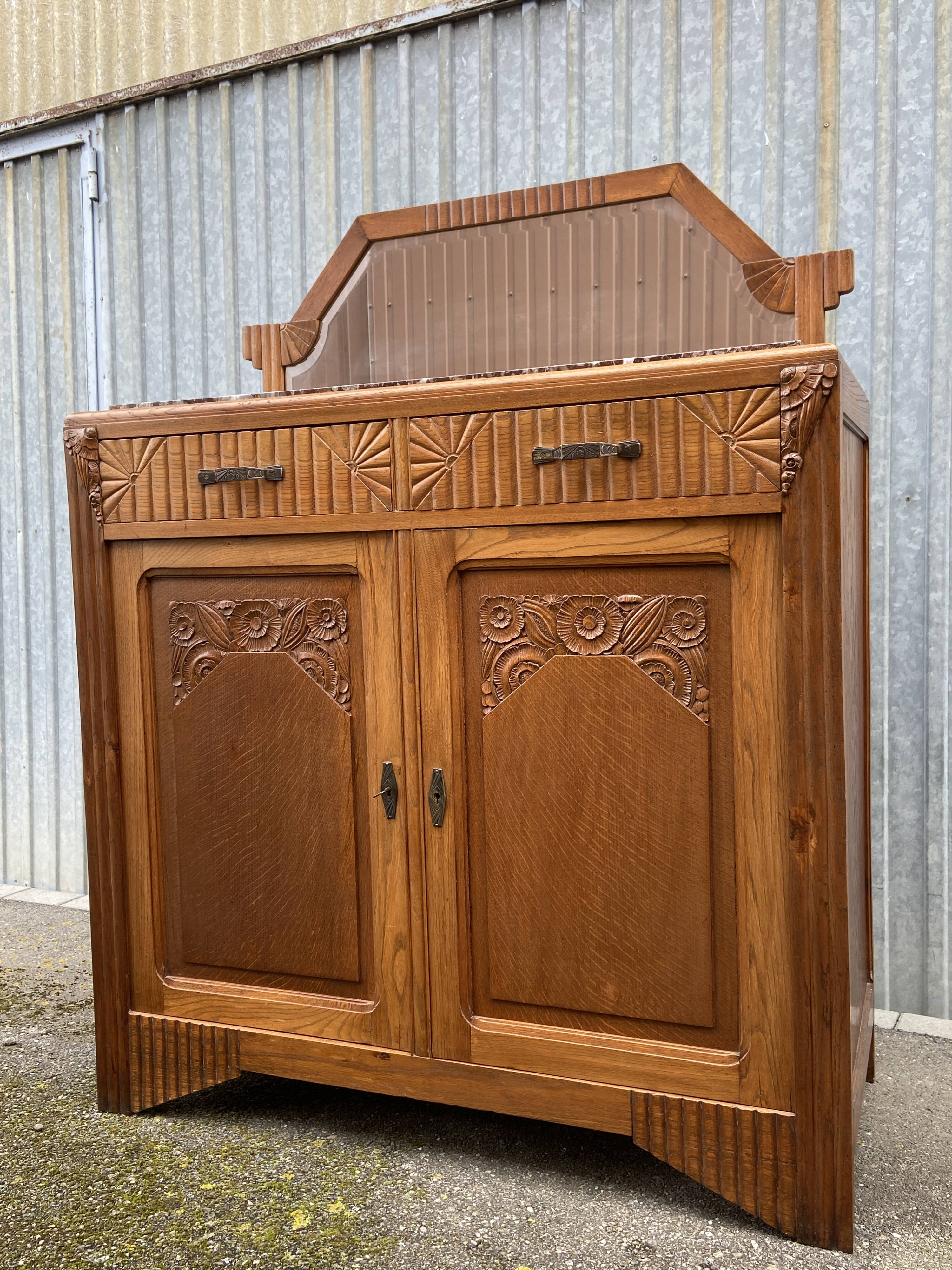 French Art Deco buffet in solid wood