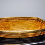 Rattan and brass tray, Italy, 1970