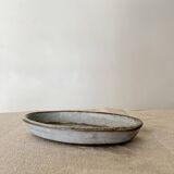 Oval bowl in glazed ceramic stoneware with sanded loir, C&T Robert 1970
