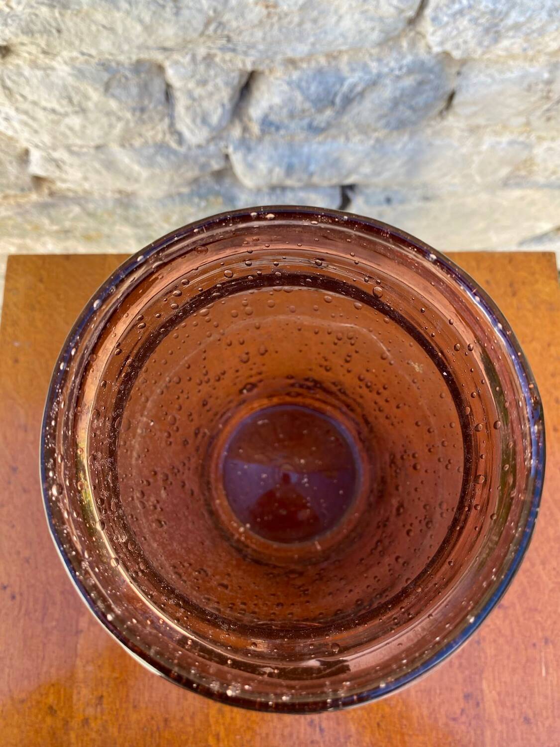 Handcrafted Blown Glass Vase from the 70s