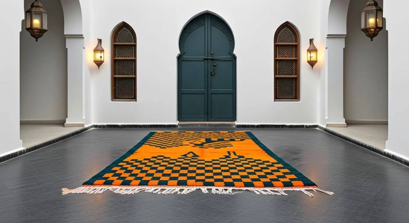 Natural handmade Moroccan rug 3 x 2 m