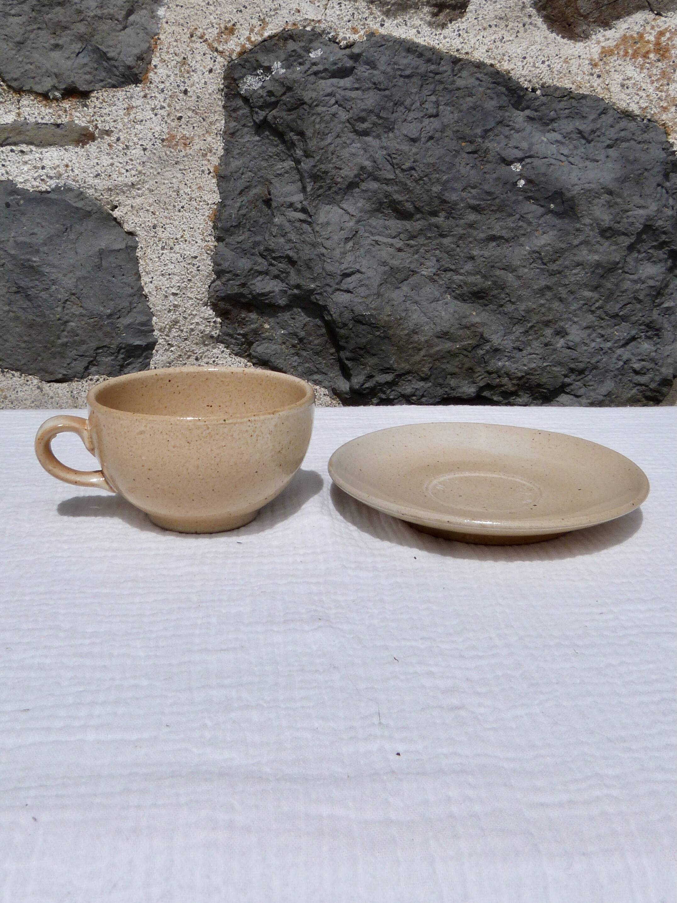 Stoneware cup with saucer Grès du Marais