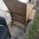 Chaise longue en rotin et osier