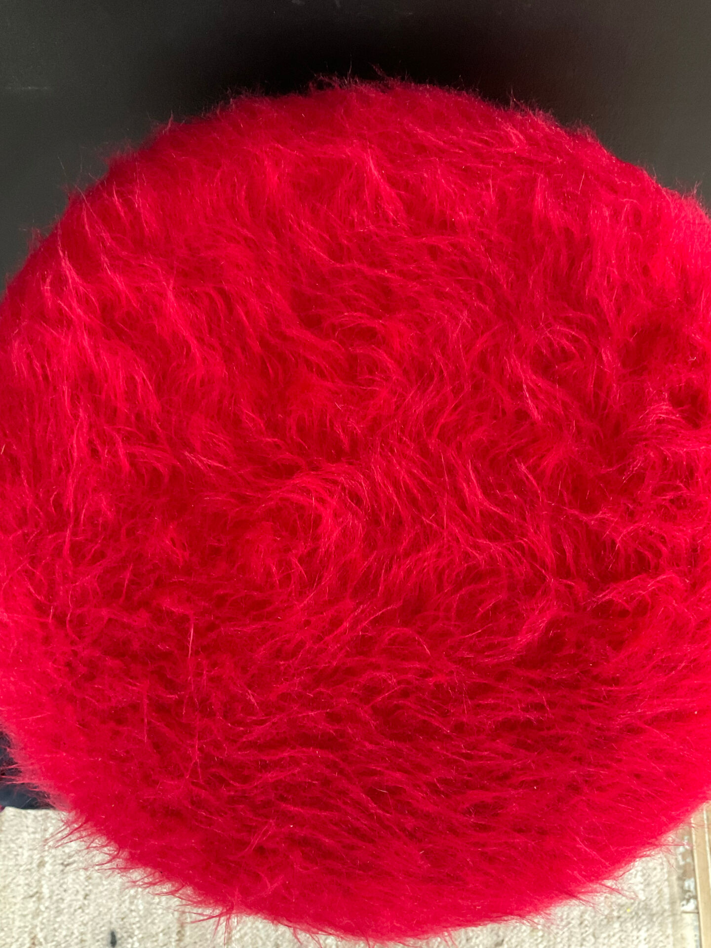 Faux fur storage pouffe from the 60s-70s.