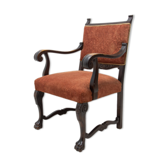 Antique throne armchair in renaissance style, 19th century