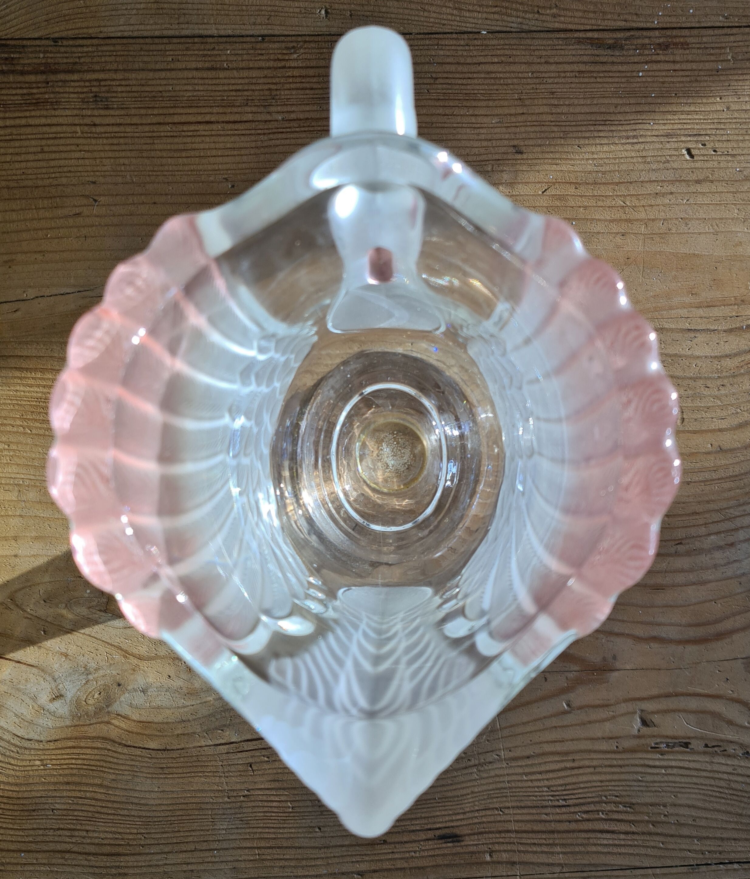 Pink swan crystal cut walther glas