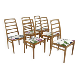 Set of 6 Scandinavian "Reno" chairs in oak, Bodafors, Sweden, 1960.