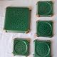 Ceramic trivets and glasses from Poët-Laval. Vintage