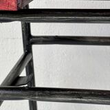 Red industrial pine bench, 1970s