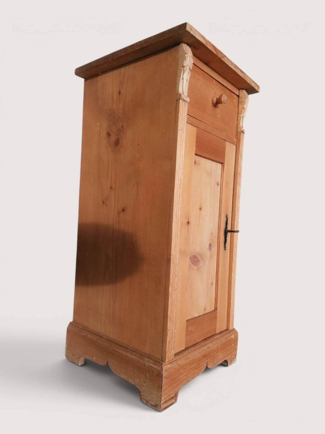 Pair of moulded light wood bedside tables.