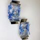 Pair of Murano Mazzega blue & clear glass wall sconces, Italy, 1970s