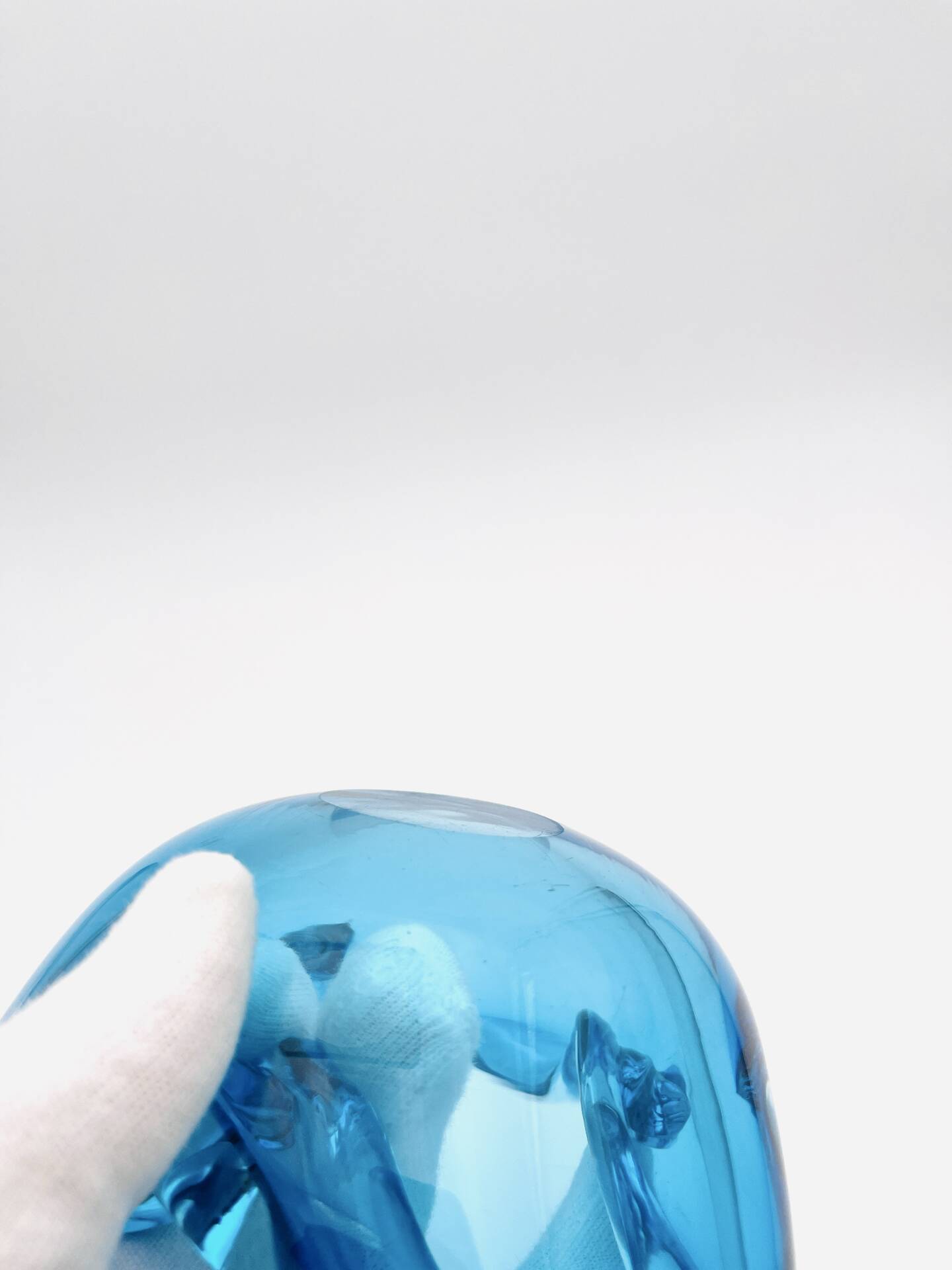 Murano Glass Pocket Vase Flavio Poli Sommerso Blue Aquamarine