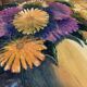 Huile sur toile, bouquet de fleurs