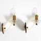 Two original Italian 1960s wall lamps with glass and mirror components