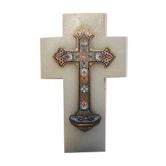 Croix émaillé sur onyx