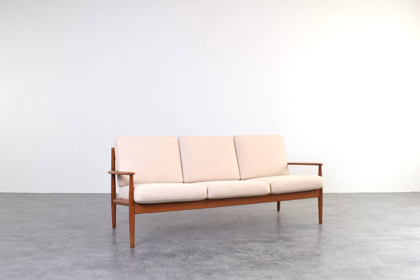 Mid-Century Danish Teak & Wool Sofa by Grete Jalk for France & Søn
