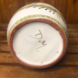 Old moustiers white ceramic pitcher vintage painted decor