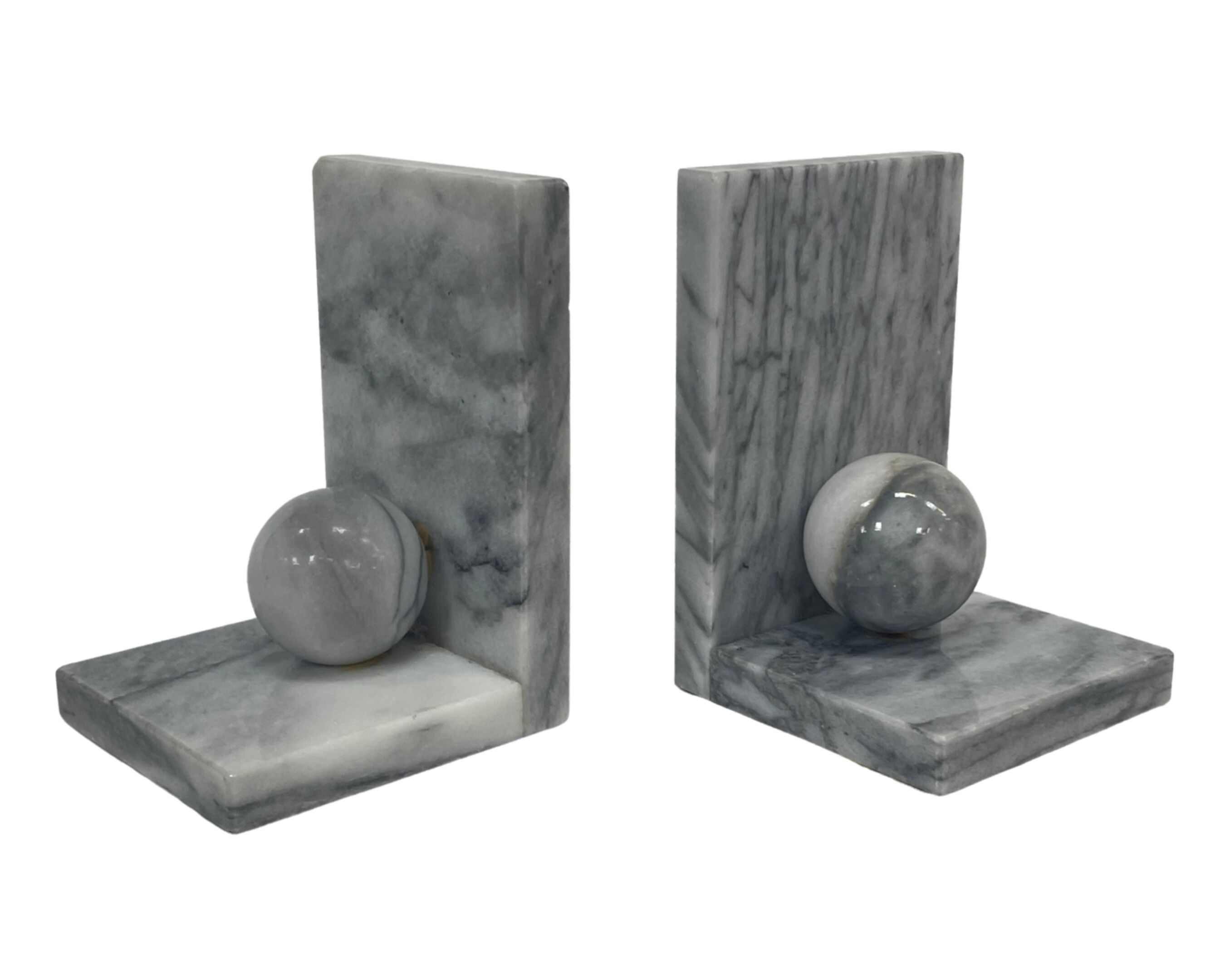 Vintage bookends marble 80s design bookend