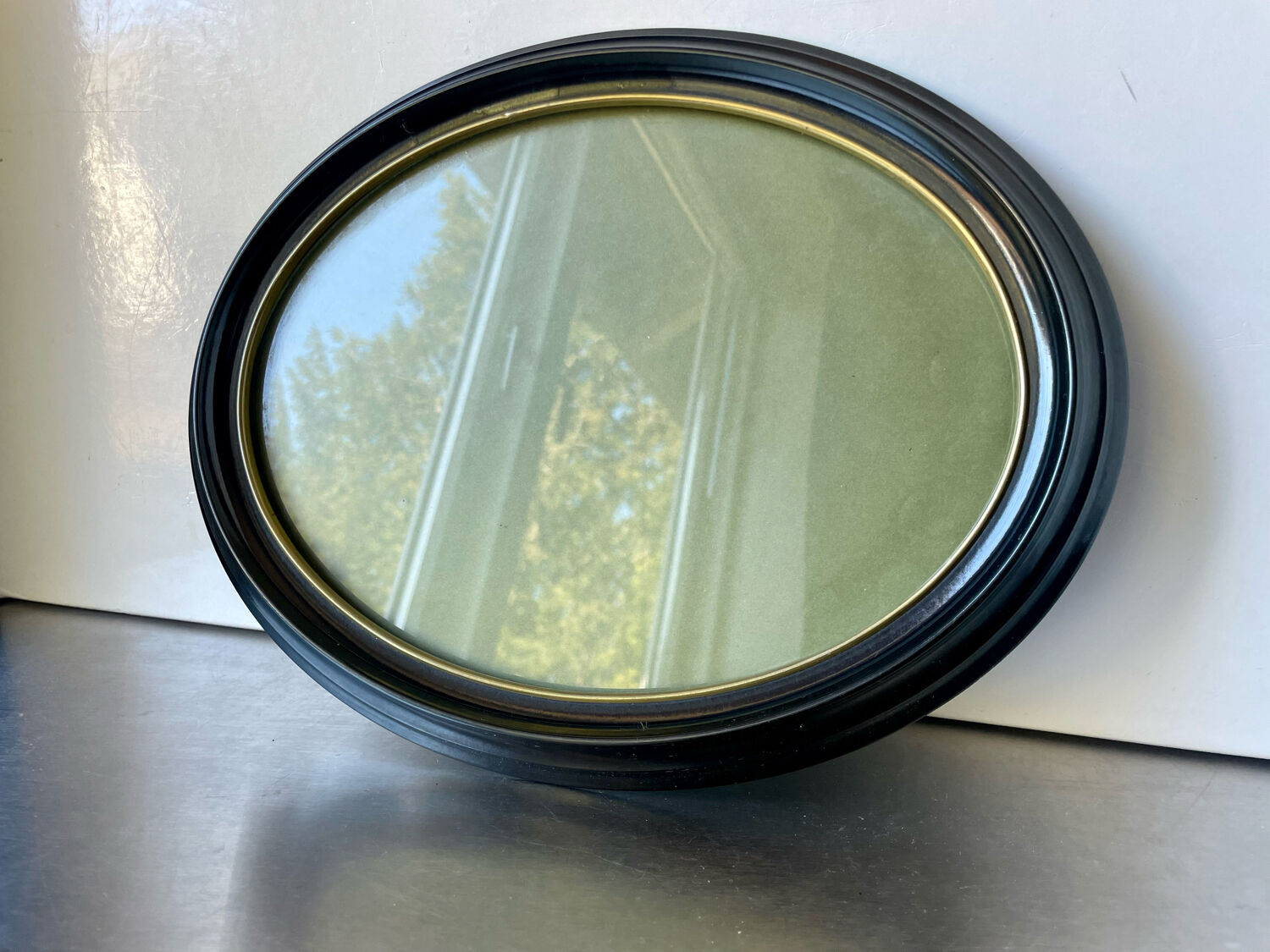 Oval  bakelite black frame  29 cm x 23 cm