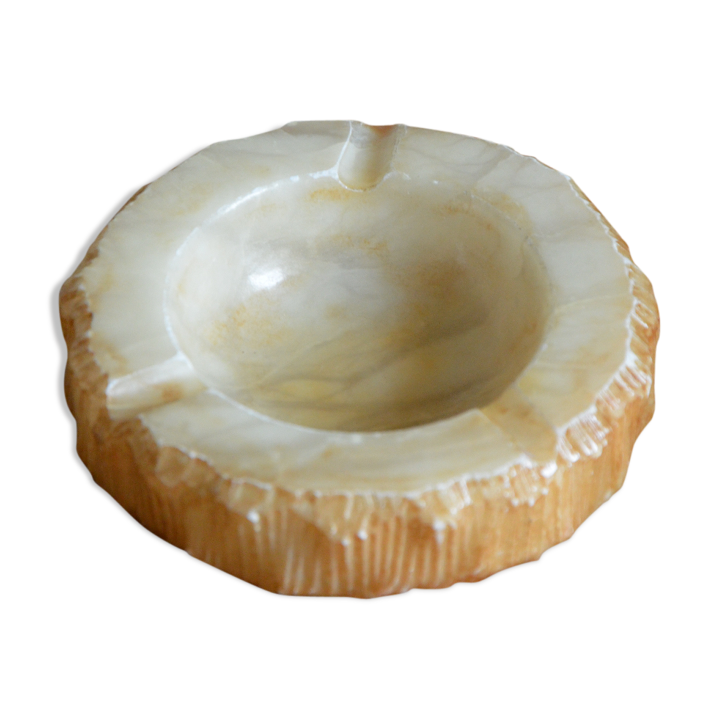 Beige alabaster ashtray