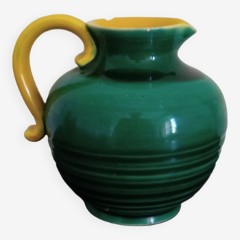 Small earthenware pitcher Elchinger Yellow and green threads