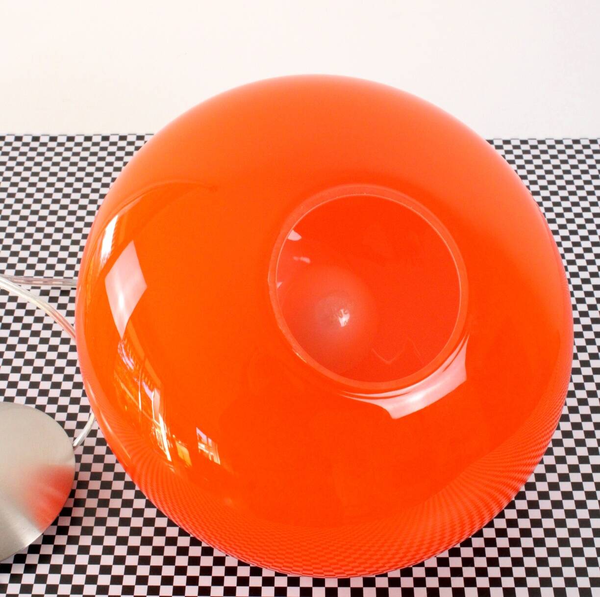 Vintage orange opaline glass pendant light