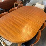 Large teak table with extensions by Jean Tricoire and Robert Vecchione