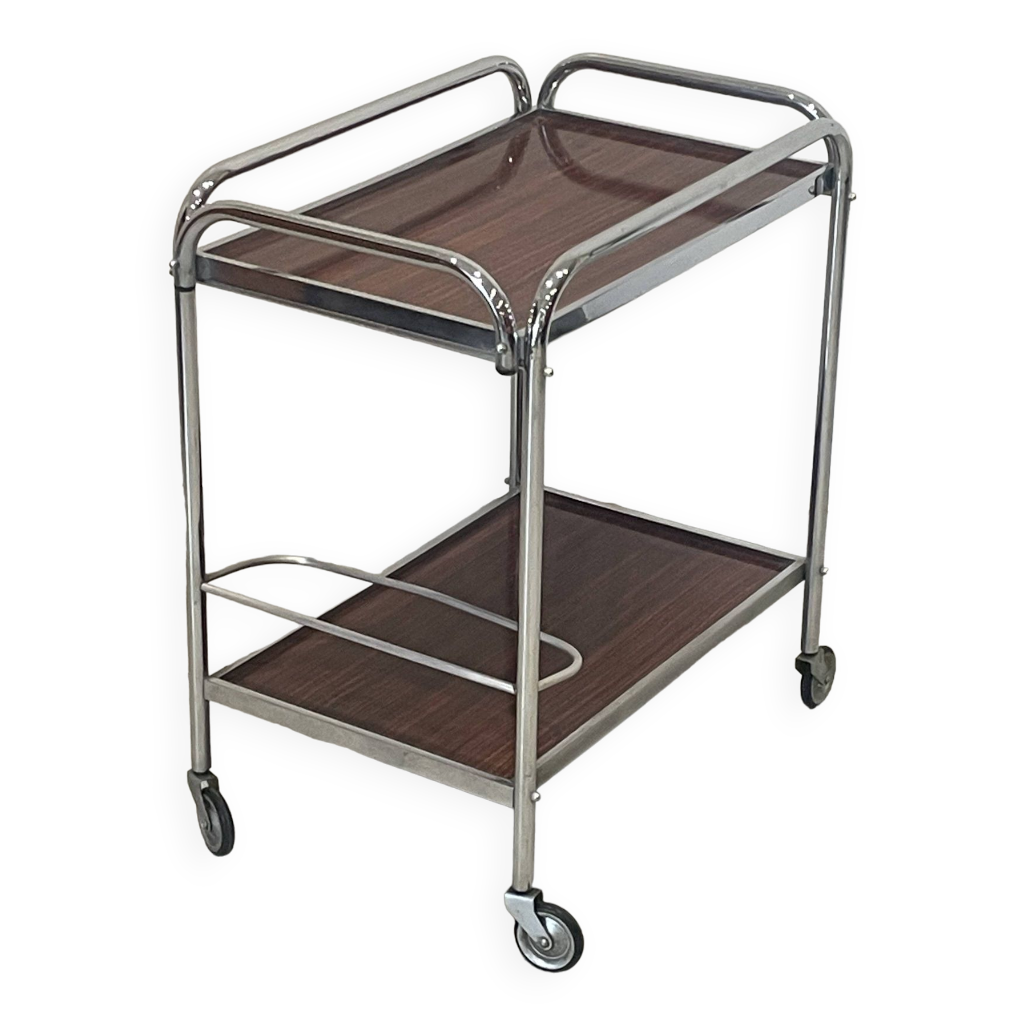 Rare 1970s design side table, removable tray.