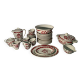 Art Deco pink earthenware service by Badonviller, porcelain, circa 1930