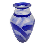 Multi-layer glass paste vase signed degue