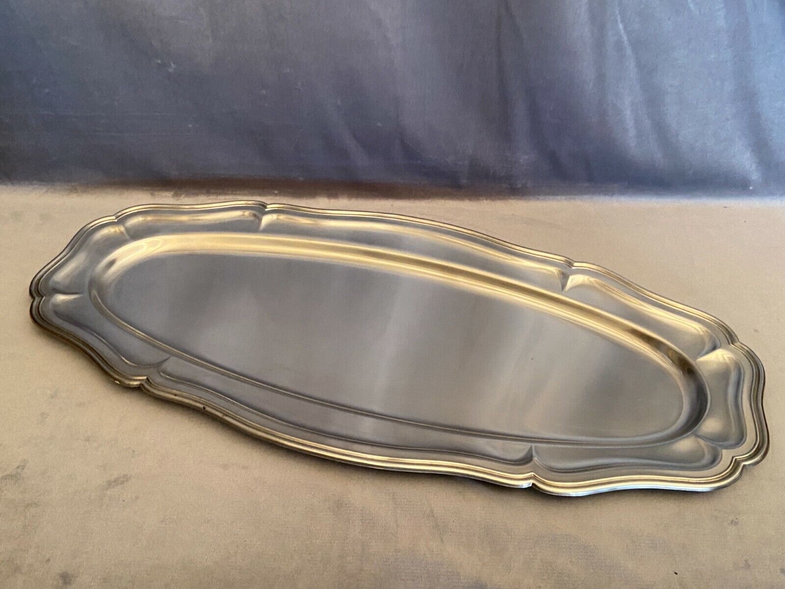 Plat à poisson inox modèle filet Louis XV 59,5 cm
