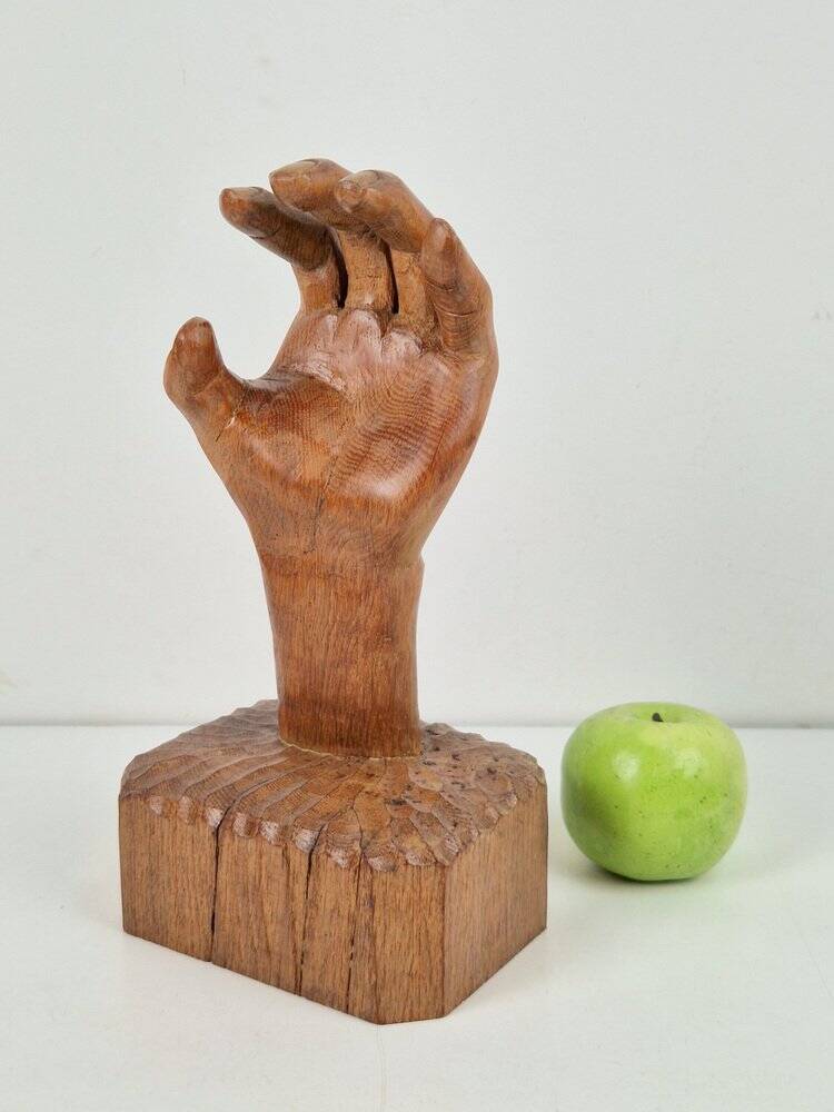 Brutalist Arts and Crafts Sculpture Wooden Hand, 1950s