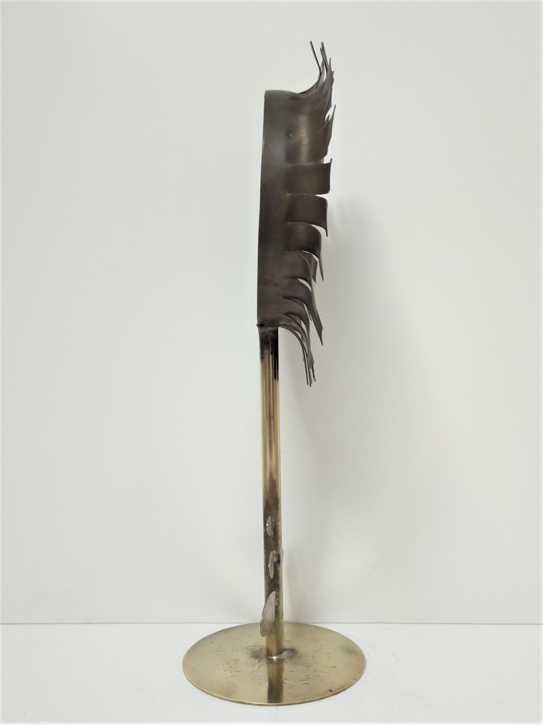 Copper and brass flower mirror by Vinay 60s