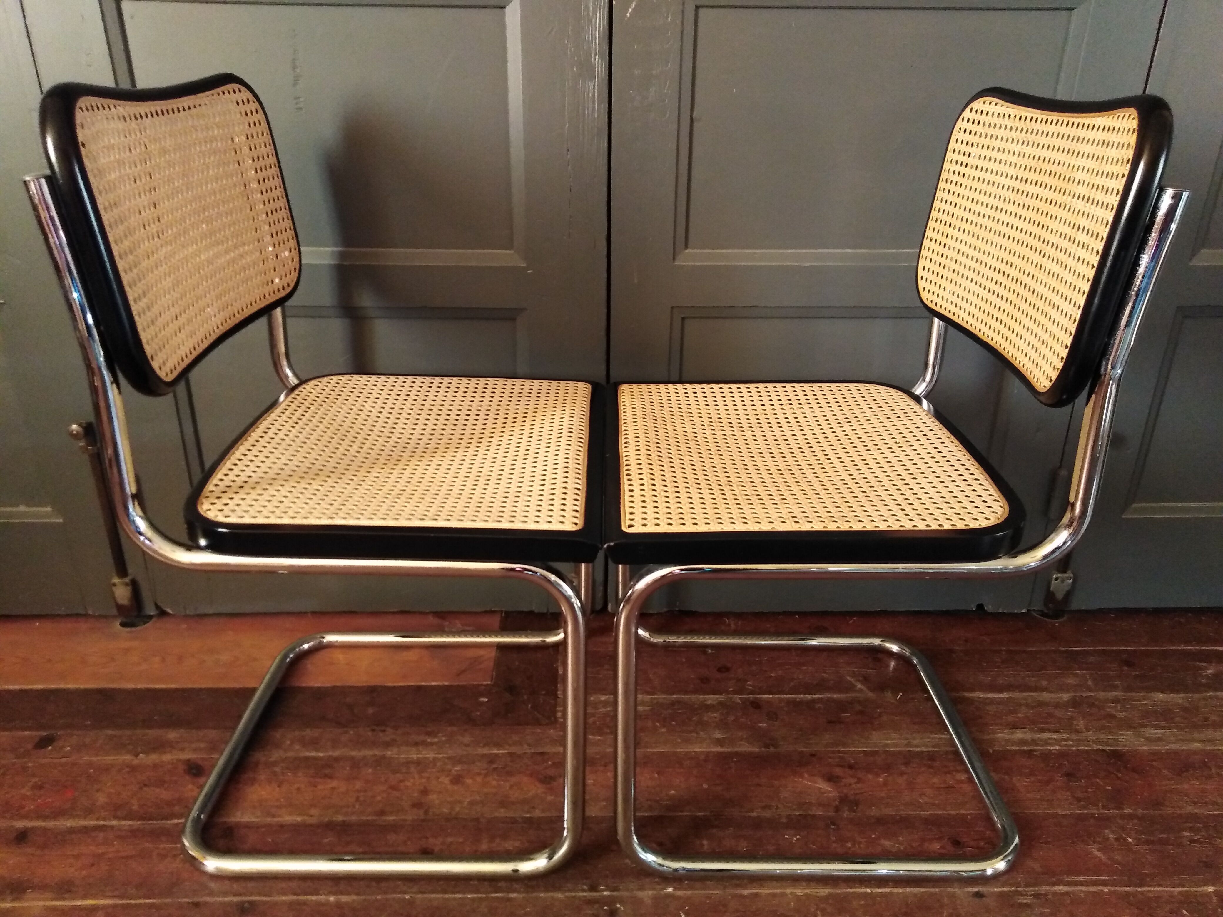2 chairs Marcel Breuer B32 Cesca 1970