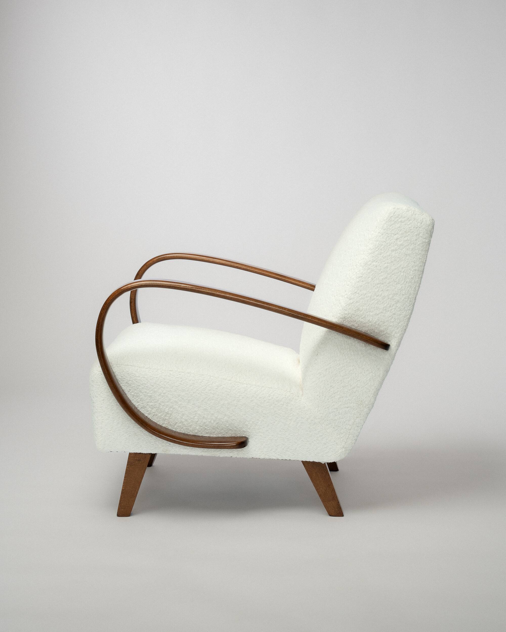 Paire de fauteuils de Jindřich Halabala, fauteuils de salon tchèques du milieu du siècle