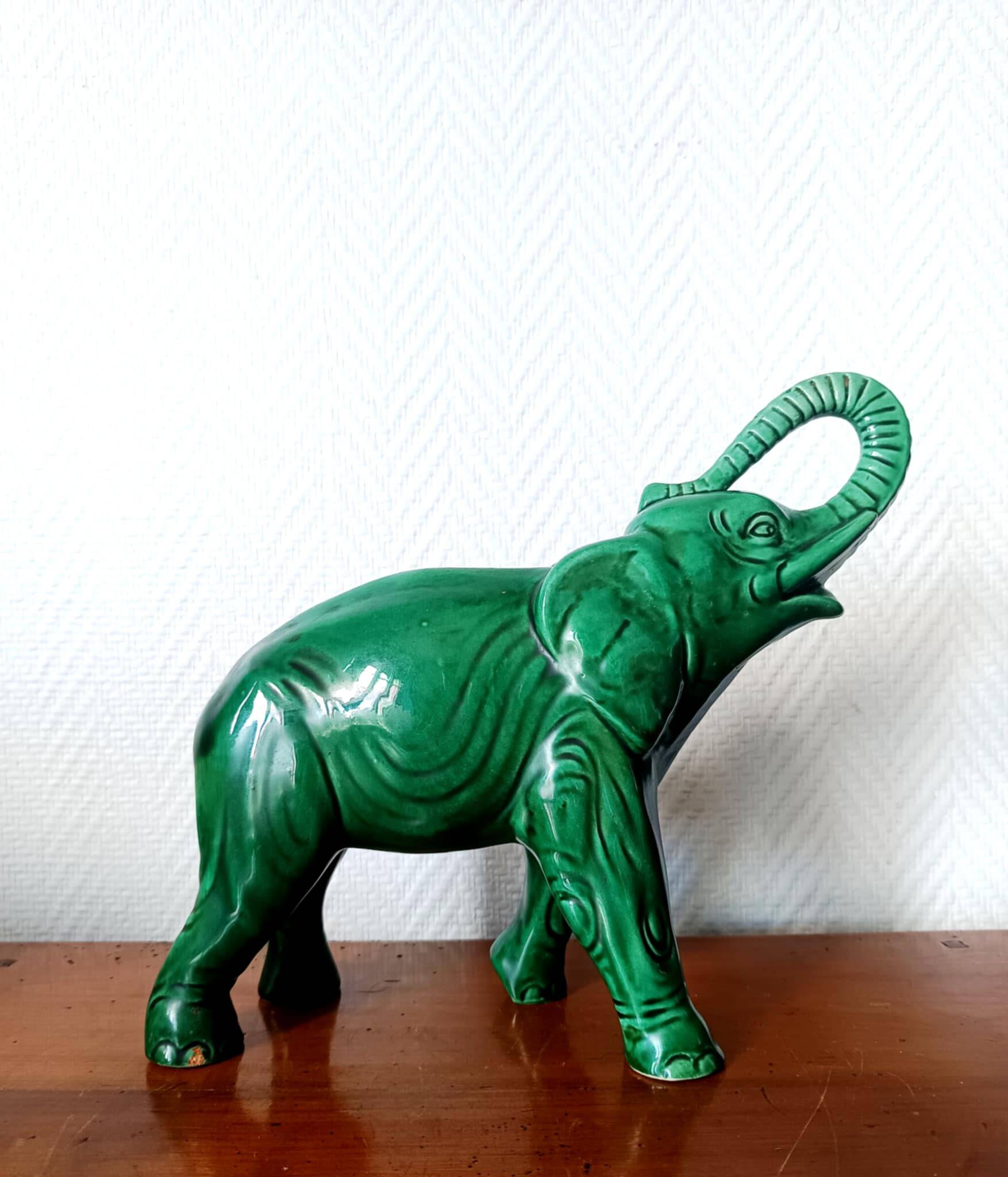 Art Deco ceramic elephant from Saint Clément