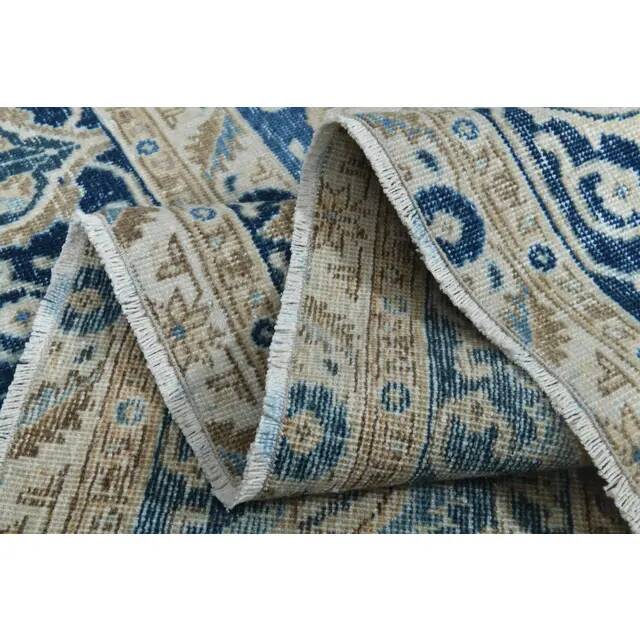 1970s Vintage Persian Handmade Wool Cotton Beige Area Rug 294x398