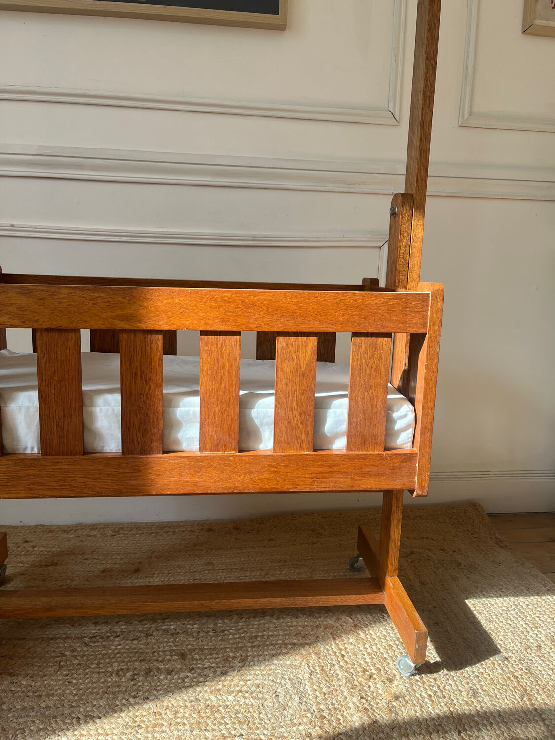 Vintage Scandinavian wooden cradle