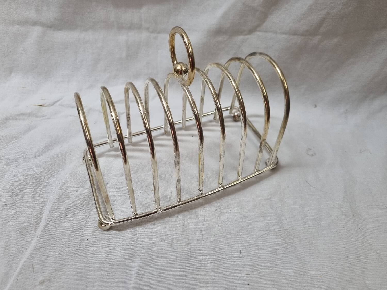 8 slice toast holder, silver, 1970