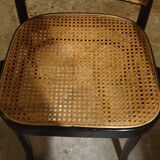 50/60 curved wooden cane armchair