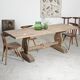 Large monastery table in elm, 19th century, solid top.