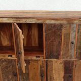 Meuble de rangement en bois ancien, 8 portes