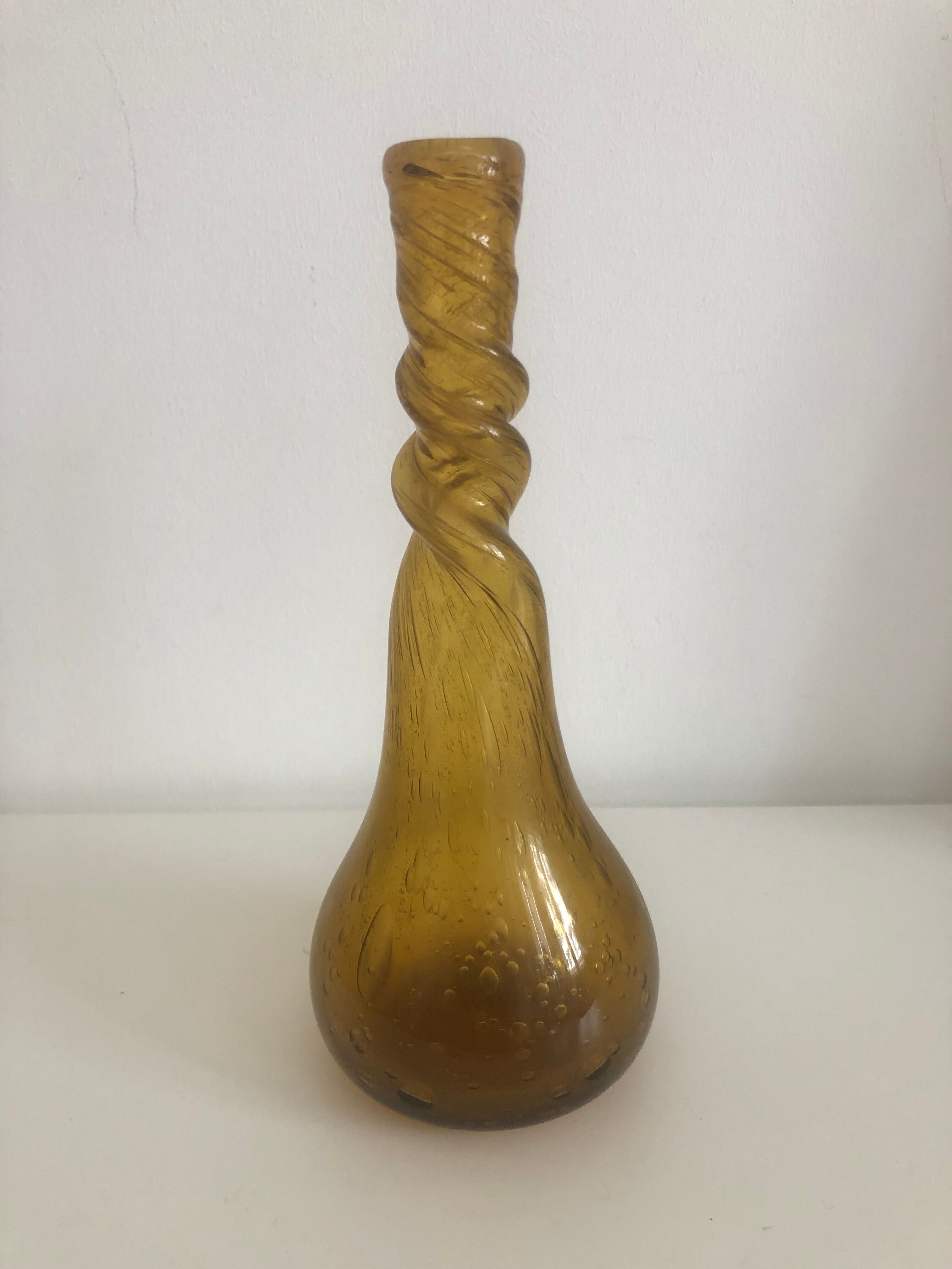 Vase soliflore en verre bullé