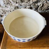 Blue checkered enamel jug - and its basin