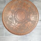 Exotic wood carving coffee table