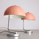 Mid-century pink sphere table lamp